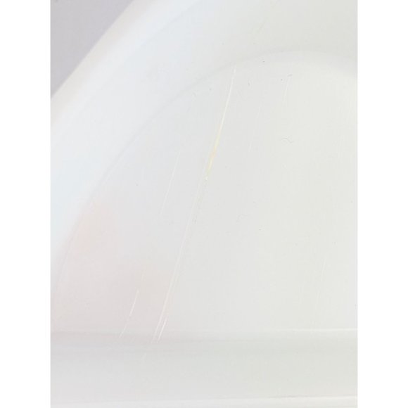 Vintage Glasbake Blue Thistle Oval Divided Baking Dish Serving Bowl Milk Glass - Picture 3 of 10